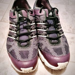 Adidas runners - size 7.5 - EUC - purple white and black